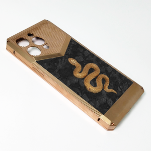 Per iPhone 15 Pro Max <span class=keywords><strong>Cover</strong></span> per telefono di fascia alta <span class=keywords><strong>con</strong></span> accessorio serpente <span class=keywords><strong>con</strong></span> <span class=keywords><strong>Cover</strong></span> in fibra di carbonio forgiata nera custodia per telefono 2-in-1 - Product Image 3