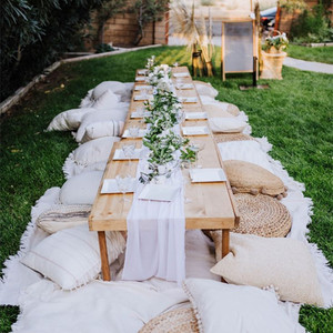 <span class=keywords><strong>Table</strong></span> de pique-nique en bois <span class=keywords><strong>solide</strong></span> et moderne pour fête, fête d'anniversaire, <span class=keywords><strong>Camping</strong></span>, jardin, mariage - Product Image 1