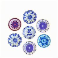 Assiette miniature en résine bleue et blanche à l'échelle 1/12, accessoires de cuisine pour maison de poupée, modèle de jouet de simulation de dîner