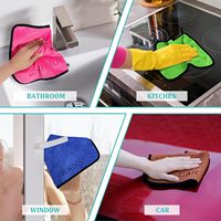 Vente chaude chiffons à vaisselle en microfibre à code couleur vêtements de nettoyage réutilisables avec étiquettes d'utilisation imprimées pour l'entretien de la voiture et le nettoyage de la maison