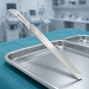 Scalpel chirurgical n° 12 lames courbes en acier inoxydable avec manche, instrument manuel de chirurgie générale, certifié CE Classe II - Product Image 3