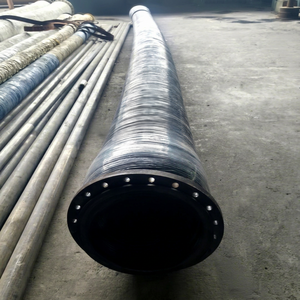 Spiral Wire Reinforced <b>Rubber</b> Hose with Flanged Ends for Cement Transfer Cement <b>Rubber</b> Hose, - Product Image 1