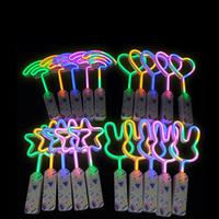 Bâtons lumineux LED personnalisés, arc-en-ciel, étoiles, pour fêtes, clignotants, lumineux, baguettes lumineuses pour anniversaires, mariages, Pâques, concerts
