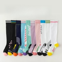 Chaussettes longues en coton décontractées pour jeunes femmes, avec revers et bas évasés, effet duveteux