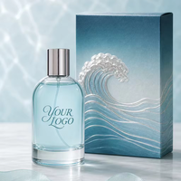 Flacon de parfum en verre à épaule ronde avec logo personnalisé, bouchon en métal argenté, 100 ml, parfum personnalisé, OEM ODM, vente en gros, unisexe