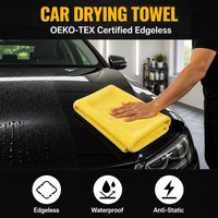 Serviette en microfibre de haute qualité pour voiture, sans peluches, séchage rapide, 1600 GSM, marque privée, directement de l'usine
