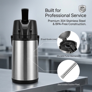 Fabricant Fournisseur Distributeur de Café Isotherme en Acier Inoxydable avec Isolation Sous Vide, Carafe Thermique Personnalisable OEM - Product Image 6