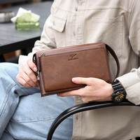Tas Selempang Bisnis Pria Kapasitas Besar Bahan Tenun Lembut, Dompet Mewah Berkualitas Tinggi dengan Kulit PU Tahan Air