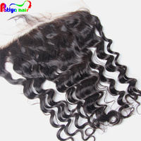 Penawaran dan diskon barang depan 13*4 penutup HD transparan simpul diputihkan rambut manusia bergelombang alami murah renda tipis tinggi tinggi