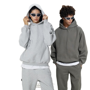 Unisex Heavyweight Pullover Hoodie 350GSM Boxy Fit Cotton Fleece Rib Hem Multi-Color Custom Embroidery Screen Print OEM - Product Image 1