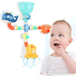 Bebek DIY borular tüpler banyo duvar oyuncak şelale Spin doldurun ve akış banyo oyuncaklar küvet oyuncaklar için 2 3 4 yaşındaki çocuklar eğlenceli doğum günü hediyesi