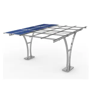 Free Design Solar Photovoltaic Charging Carport Carbon Steel Car Parking Shed Solar Module Racking Bracket