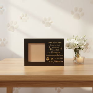 Urne funéraire en bois noir pour animaux de compagnie avec cadre photo et <span class=keywords><strong>citation</strong></span> gravée - Boîte à cendres commémorative pour chien et <span class=keywords><strong>chat</strong></span> - Product Image 3