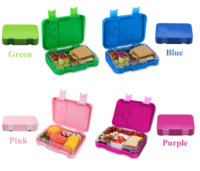 Boîte à lunch Bento pour enfants sans BPA avec couvercle en plastique Boîte à lunch Tritan étanche Boîte à lunch scolaire portable au micro-ondes pour enfants