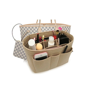 Custom felt make up bag Women Travel Felt Cosmetic Storage handbag insert organizer