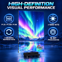 Afficheur LED pliable 4 pans P1.25 P1.538 P1.86, signalétique numérique mobile d'intérieur avec roues pour événements commerciaux