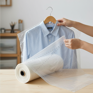 Sacche Trasparenti Personalizzate in Polietilene per Abiti, Borse Porta Abiti con Logo Personalizzato, Sacchetti in Plastica di Alta Qualità per Lavanderia a Secco su Rotolo - Product Image 2