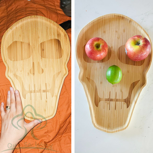 Planche à charcuterie amusante, <span class=keywords><strong>plateau</strong></span> à fromages pour apéritif, planche à découper d'Halloween avec motif squelette effrayant, <span class=keywords><strong>plateau</strong></span> de service en bambou - Product Image 5