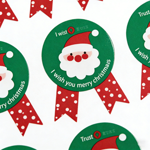 Adesivi Natalizi Personalizzati all'Ingrosso, Etichette Regalo Impermeabili in Carta, Decorazioni con Babbo <span class=keywords><strong>Natale</strong></span> e <span class=keywords><strong>Albero</strong></span>, Sigilli per Candele - Product Image 3