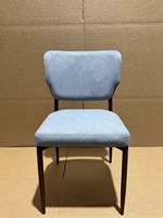 Chaise de salle à manger rembourrée moderne, chaise de salle à manger sans accoudoirs en tissu velours nordique avec pieds en métal imitation bois pour la maison, le restaurant, l'hôtel