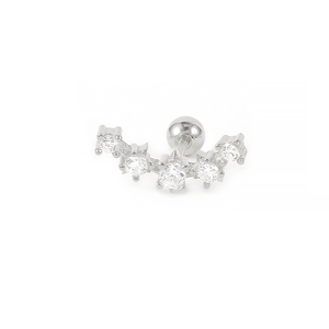 Boucles d'oreilles percées ROXI S925 en argent sterling, style INS, étoile à huit branches simple avec diamants sertis - Product Image 2