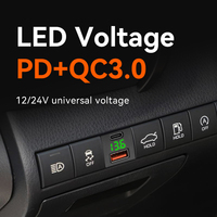 Chargeur USB de voiture 12V/24V pour Toyota, chargeur rapide USB 30W + Type C 18W intégré à la prise avec voltmètre numérique LED, adaptateur de téléphone de voiture