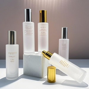 Envase de 100 ml, Botella de Vidrio Transparente Esmerilada para Esencia, Suero, Loción, Cosméticos para Bebés, con Collar de Aluminio, Pulverizador y Tapa de Plástico - Product Image 5