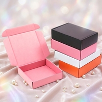 Boîte d'expédition postale en carton ondulé rose personnalisée pour produits cosmétiques, emballage de produits de beauté avec impression de logo