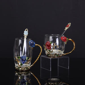 Nouvel ensemble de tasses Rose Cup pour la maison, tasses à eau en émail coloré, verre résistant aux hautes températures - Product Image 6