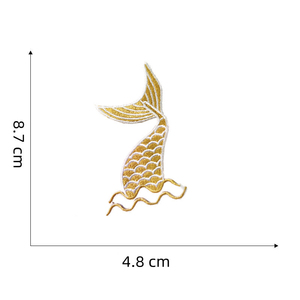 Parche autoadhesivo bordado de dibujos animados de cola de sirena Parche de Vida Marina - Product Image 5