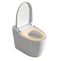 WC intelligent monobloc de haute qualité, à poser au sol, tension de fonctionnement 220V, avec télécommande, siège chauffant et séchage à l'air