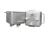 Chariot de rangement mobile commercial, chariot de cuisine, chariot alimentaire / Chariot à benne de 200 L, chariot en acier inoxydable