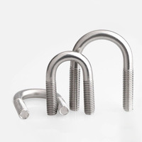 KAILUO Boulons en U et colliers de serrage pour tuyaux/selles en acier inoxydable 304, vis intégrées, grade 4.8, finition blanchie M6-M12