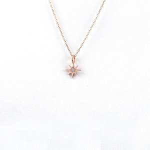 インスピレーションを与えるステンレススチールジュエリーダイヤモンドノーススターネックレスタイニースターチャームとダイヤモンドはデートとプロムナイトギフトを開始します - Product Image 4