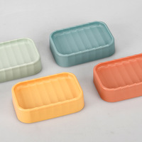 Ensemble de salle de bain motif vague, design simple uni, comprenant un gobelet, un porte-brosse à dents, un porte-savon, ensemble de huit pièces en plastique