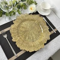 Assiette de Présentation en Plastique Transparent Style Rétro Luxe Vintage pour Mariages, Fêtes et Noël – Vente en Gros