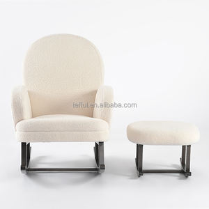 Silla mecedora ajustable para recién nacidos con cojín boucle y reposapiés para madres lactantes - Product Image 2