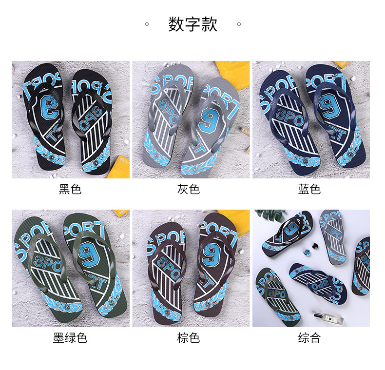 Custom Printed Boys Sole Flip Flops Beach Sliders Flipflop Slippers Men PVC Beach Shoes