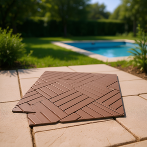 Piastrelle per Patio 12x12 Pollici Marroni in Plastica Incastrabili Impermeabili per Esterni e Bordo Piscina - Product Image 2