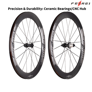 FEREI Sシリーズ レーシンググレード T700 カーボンファイバー 700C チューブレスホイールセット 光沢仕上げ 40-60mmリム深度 特許取得済み マグネット式自転車 - Product Image 5