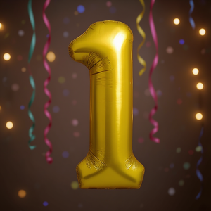 Party Love Gold Number 1 Foil Balloon 100cm <b>Birthday</b> Party <b>Decoration</b> Metallic Kids Parties - Product Image 2
