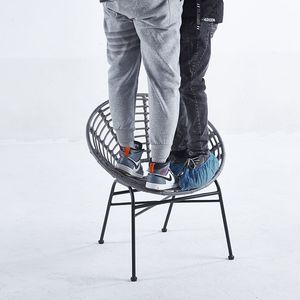 Mobilier d'extérieur métal rotin acier gris <span class=keywords><strong>chaise</strong></span> fer boucle maille patio moderne restaurant nordique italien orange chaises de jardin - Product Image 5