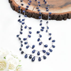 อิโอไลต์ทรงลูกแพร์ 24 นิ้ว ธรรมชาติ สำหรับทำเครื่องประดับอัญมณี สร้อยคอ - Product Image 1