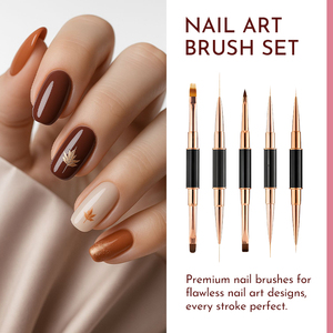 Metal Handle <b>Nail</b> Art Brush Set Nylon Liner Precision Pointed Tip Custom Logo for Gel <b>Nail</b> <b>Extension</b> - Product Image 5
