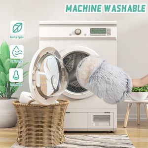 Coussin pour chien moelleux à capuche, fond antidérapant, luxe, forme donut, motif uni, 100% coton, amovible, lavable, respirant, toutes saisons - Product Image 6