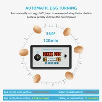Termostato Inteligente Digital ZFX-9002, Control de Temperatura y Humedad para Incubadora, Sensores de Temperatura, Volteo Automático de Huevos 360°, 12V/220V