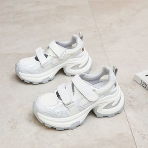 Chaussures de sport décontractées pour femmes, style designer, à talon haut, avec empeigne en maille respirante et texture rugueuse, pour activités de plein air - Product Image 1