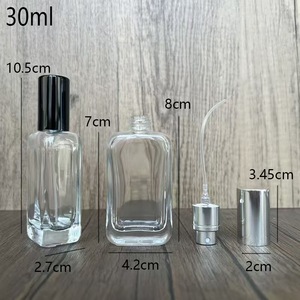 Flacon de parfum carré en verre transparent <span class=keywords><strong>Zini</strong></span> 30 ml de haute qualité, style luxueux, avec pompe pulvérisatrice, rechargeable, vide, avec revêtement UV - Product Image 4