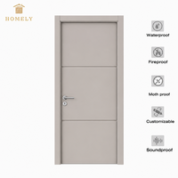 Portes intérieures en bois composite sur mesure pour chambre à coucher, pour maison et immeuble résidentiel