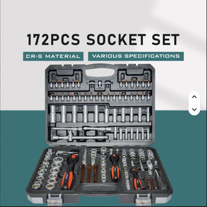 Everforce 172pcs Heavy Duty Chrome Vanadium Steel Ratchet Wrench Auto Repair Tool Kit Box Packaged for Machinery Application - Product Image 1